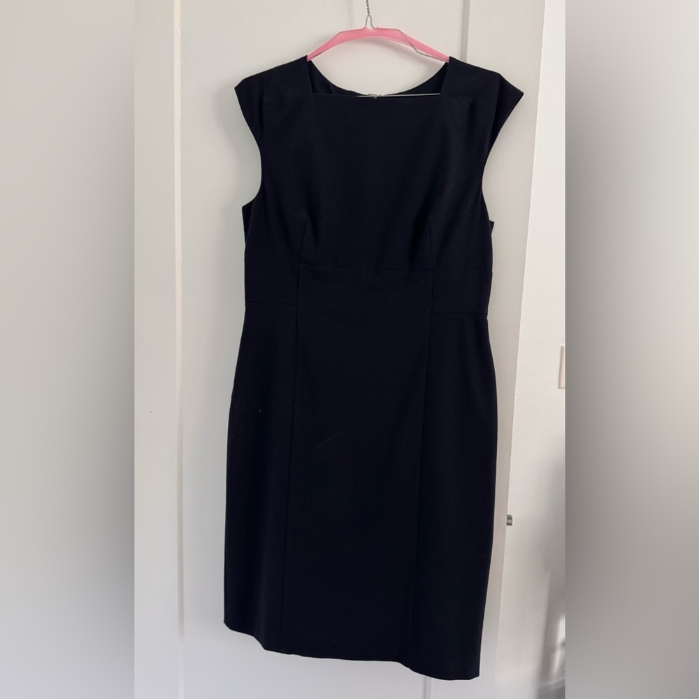 Dark Navy Sleeveless Business Dress